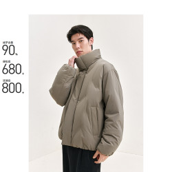 太平鸟 男装短款宽松冬季情侣流行压胶羽绒服时尚保暖BAACE4112