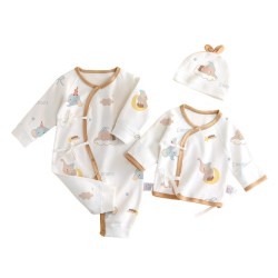 童葵 新生婴幼儿衣服a类纯棉宝宝春夏季连体衣空调服哈衣满月初生必备