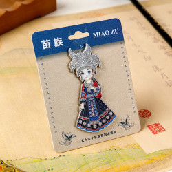 1 贵州西江千户苗寨金属城市冰箱贴旅游景区磁吸纪念品文创批发苗韵 苗寨姑娘