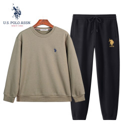 U.S. POLO ASSN. 秋冬加绒运动休闲卫裤男士宽松高档加厚保暖男装加绒裤