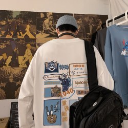 卡通动漫印花日系卡通卫衣秋季港风百搭学生套头韩版宽松大码衣服