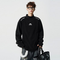 V37 毛茸茸德绒纯色秋冬季加绒加厚长袖半高领打底衫内搭男白色T恤女