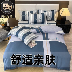 纯棉四件套床上用品加厚磨毛被套床单双人被罩学生宿舍单件三件套
