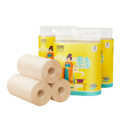 斑布 厨房纸巾竹纤维卫生纸厨房专用吸油吸水纸卷纸干湿两用纸8卷