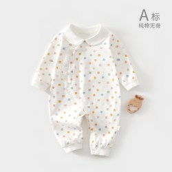 温巢 婴儿衣服秋季纯棉连体衣小月龄宝宝秋装贴身薄款女宝宝婴幼儿a类6