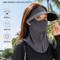 勋阳宇乐 夏季防晒全脸护颈冰丝透气脸基尼帽 可拆卸二合一