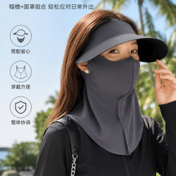 勋阳宇乐 夏季防晒全脸护颈冰丝透气脸基尼帽 可拆卸二合一
