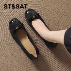 星期六 ST&SAT 软底软面玛丽珍鞋女鞋2026夏季新款真皮羊皮平底鞋浅口单鞋