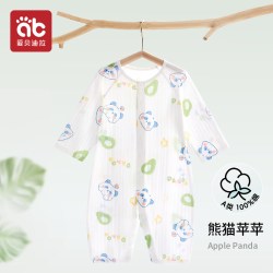 爱贝迪拉 婴儿衣服夏季薄款幼儿睡衣多巴胺纯棉男女宝宝长袖空调服连体衣