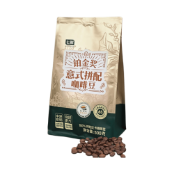 七鲜 铂金奖意式拼配咖啡豆 500g/袋 IIAC高分荣誉 中深烘焙