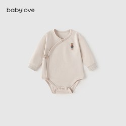 Babylove 新生儿包屁衣春秋纯棉长袖婴儿三角哈衣彩棉满月宝宝衣服