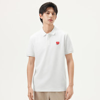 gxgjeans 【限时五折】 美式趣味绣花时尚翻领短袖Polo衫 白色