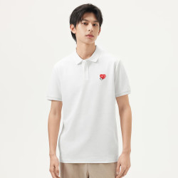 gxgjeans 【限时五折】 美式趣味绣花时尚翻领短袖Polo衫 白色