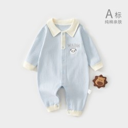 温巢 婴儿连体衣秋季纯棉婴幼儿宝宝衣服秋衣a类秋冬男宝宝外出秋装小6