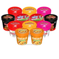 稻花香 方便速食非油炸过桥米线人参鸡汤味米线拌面酸辣粉丝12桶装