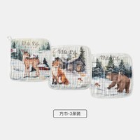 aqpa [动物之森]aqpa婴儿小方巾三条装口水巾新生宝宝洗脸巾纱布洗澡萌