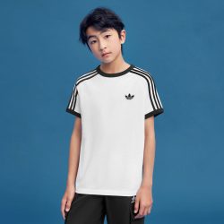 adidas 男儿童纯棉柔软运动短袖T恤上衣夏季新款adidas阿迪达斯三叶草
