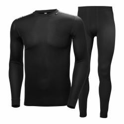 Helly Hansen 男士 舒适内衣套装,Black / Black,Small