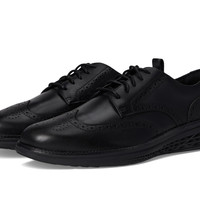 Cole Haan 男士翼尖牛津鞋 商务正装皮鞋 EVA中底减震 橡胶鞋底防滑 黑色黑色 13 US
