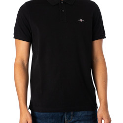 GANT 男士 Reg Shield Ss Pique Polo 衫, 黑色, M