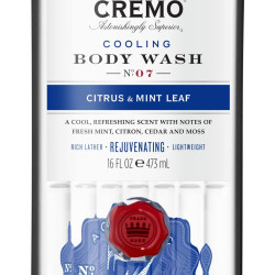 CREMO – 男士凉爽身体洗涤|焕活柑橘和薄荷叶沐浴露| 473毫升