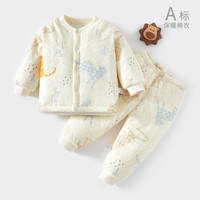 温巢 婴儿衣服夹棉秋冬棉衣冬天宝宝分体套装棉服保暖男婴幼儿秋季a类6