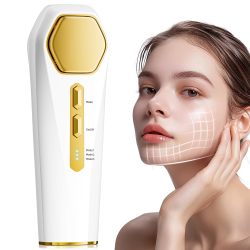 INTEO 面部按摩仪 红蓝光美容仪 全身护肤提拉紧致 便携式家用光疗仪 三档模式智能操作 抗衰老淡纹美肌 女士礼品