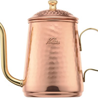 Kalita Carita Kalita 铜咖啡壶 享受老化 600毫升 细喷嘴 明火 日本制造 Cu-kettle 600#52260 滴壶 水壶 咖啡机 Yakan 服务器 大麦茶 白色 白色 白色 ater,