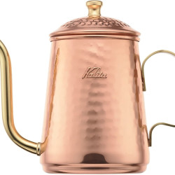 Kalita Carita Kalita 铜咖啡壶 享受老化 600毫升 细喷嘴 明火 日本制造 Cu-kettle 600#52260 滴壶 水壶 咖啡机 Yakan 服务器 大麦茶 白色 白色 白色 ater,