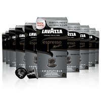 Lavazza Espresso Maestro Ristretto、Arabica 和 Robusta，深色烘焙，铝胶囊，兼容 Nespresso，零二氧化碳影响，10 包 10 粒胶囊