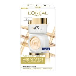 L'Oreal Paris 巴黎欧莱雅 成熟肌肤紧致面部护理套装，含抗衰老日霜50ml和抗老年斑晚霜50ml，含胶原蛋白 AS 碎片，Age Perfect Pro 胶原蛋白专家护理套装