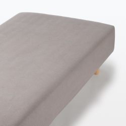 MUJI 15585670 棉法兰绒床笠半双人床,适用于 120x200x18-28cm 浅棕色