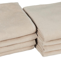 MUJI 83345495 绒织长毛巾 米色 4件套 34×110厘米 有机棉 易干 超薄