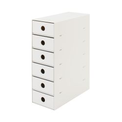 MUJI 83904432 小型收纳盒,采用再生聚丙烯,6层,白灰色,约 宽 4.3 x 深 9.6 x 高 32 厘米(11 x 24.5 x 32 厘米)