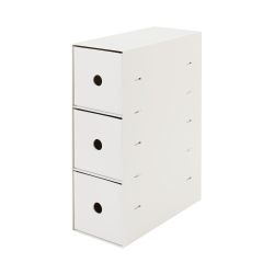 MUJI 83904425 饰品收纳盒,3层,白灰色,约 宽 4.3 x 深 9.6 x 高 32 厘米(11 x 24.5 x 32 厘米)