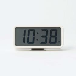 MUJI 数字时钟带闹钟,中号,白色