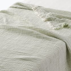 Muji 76431589 三重纱布毯 180×200厘米 绿色