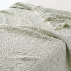 Muji 76431558 三重纱布毯 单条 140×200厘米 绿色