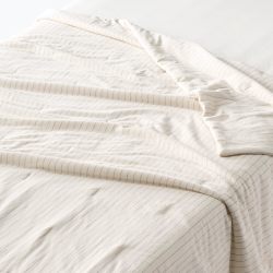 Muji 76888093 凉爽棉薄被 180×200厘米 象牙条纹