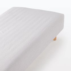 MUJI 棉质足球编织床笠双人床适用于 140x200x18-28cm 灰色 76400967