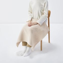 MUJI 84758379 棉亚麻华夫格编织毯 80×130厘米