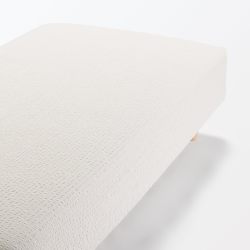 MUJI 纯棉足球编织床笠单人床适用于 100x200x18-28cm 米色 76400899