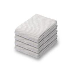 MUJI 84835117 蓬松绒浴巾 4件套 60×120厘米 浅灰色条纹/柔软