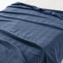 MUJI 76431404 绒编织毯 单根 140×200厘米 蓝色