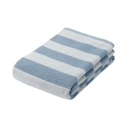 MUJI 84835049 蓬松绒浴巾 4件套 60×120厘米 蓝边/柔软