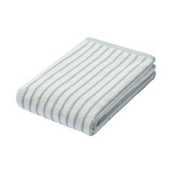 MUJI 84834950 蓬松绒浴巾 4件套 60×120厘米 双面绿色条纹/柔软