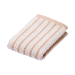 Muji 84834882 蓬松绒毛毛巾环(图案)10件套,34×35厘米,双面粉色条纹/柔软