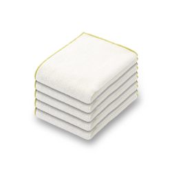 MUJI 84775451 彩色缝合绒擦手巾 5件套 34×35厘米 象牙白