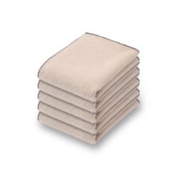 MUJI 84775475 彩色针绒编织手巾 5件套 34×35厘米 米色