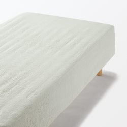 MUJI 棉质足球编织床笠双人床适用于 140x200x18-28cm 绿色 76400981